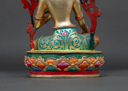 Multi-Colored Green Tara Statue | Goddess of Swift Compassion
