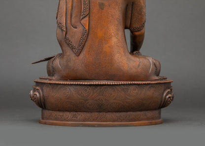 Shakyamuni Crowned Buddha Figurine | Authentic Copper Artwork