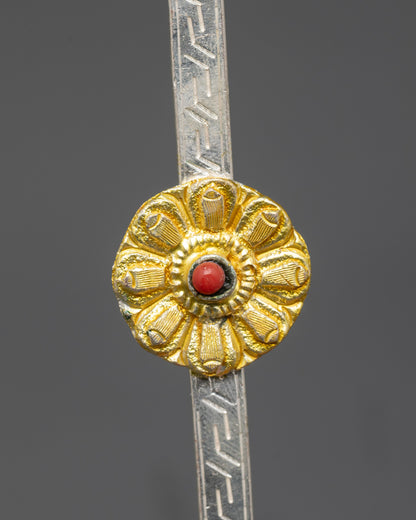 Authentic Tibetan Spoon | Gold & Silver-Plated Altar Offering Tool