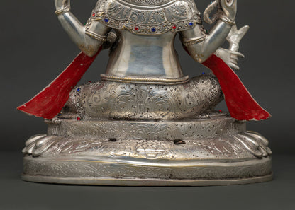 Elegant Silver-Plated Ganesh Statue – Bring Prosperity & Blessing Home