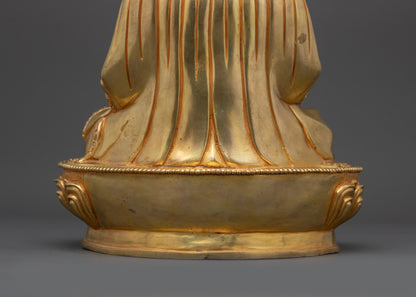 Divine Guru Shapdum Statue | 24K Gold-Gilded Buddhist Master Figure