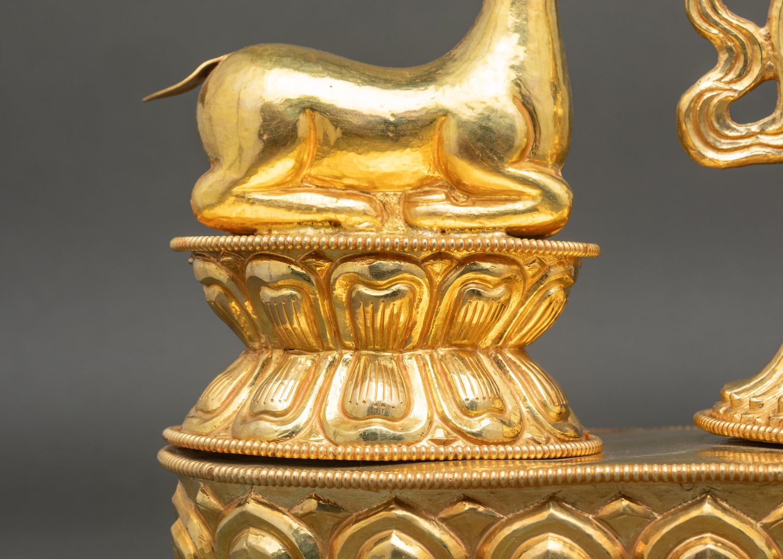 Dharma Chakra with Two Deer – Sacred Buddhist Decor from Nepal
