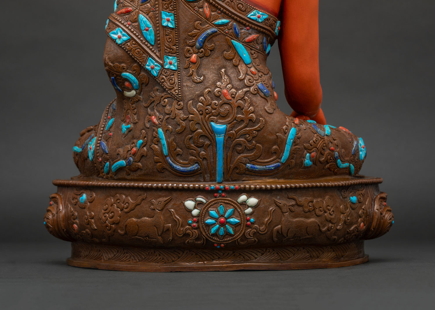 Vibrant Shakyamuni Buddha Statue | Oxidized Copper Buddhist Figurine