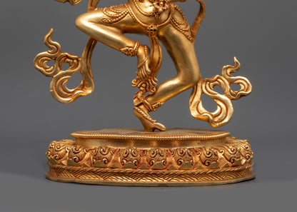 Tantric Deity Machig Labdron Statue | Hand-Carved Spiritual Sculpture