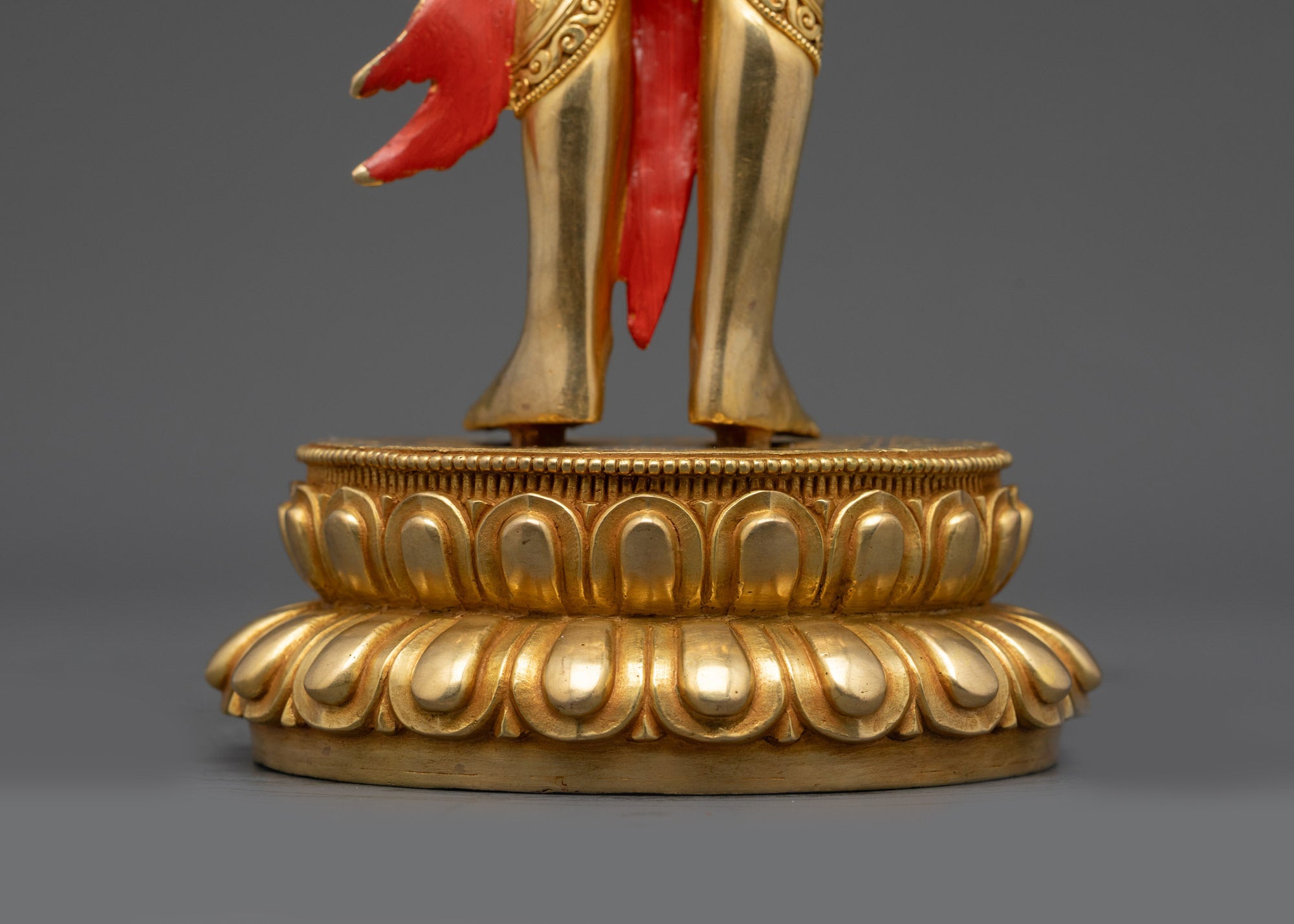 24K Fire Gold-Gilded Padmapani Statue | Avalokiteshvara for Meditation