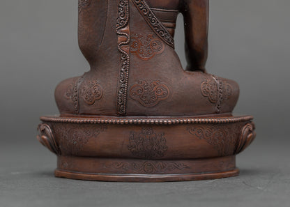 Sacred Oxidized Shakyamuni Buddha Sculpture for Daily Spiritual Practice