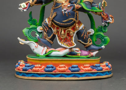 Six-armed Mahakala Sculpture | Tibetan Guardian of Wisdom and Strength