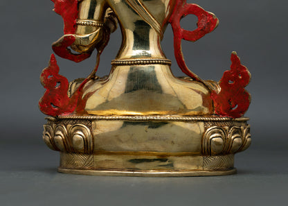 Authentic Manjushri Statue | Gold-Gilded Buddhist Art from Nepal