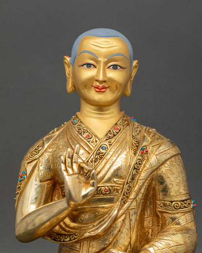 Buddhist Master Tsongkhapa - Handmade Statue Set from Nepal