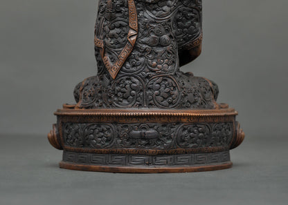 Amitabha Buddha Statue | Buddhist Art in Oxidized Copper Finish