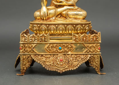 Enthroned Shakyamuni Buddha Statue | Handcrafted in Nepal