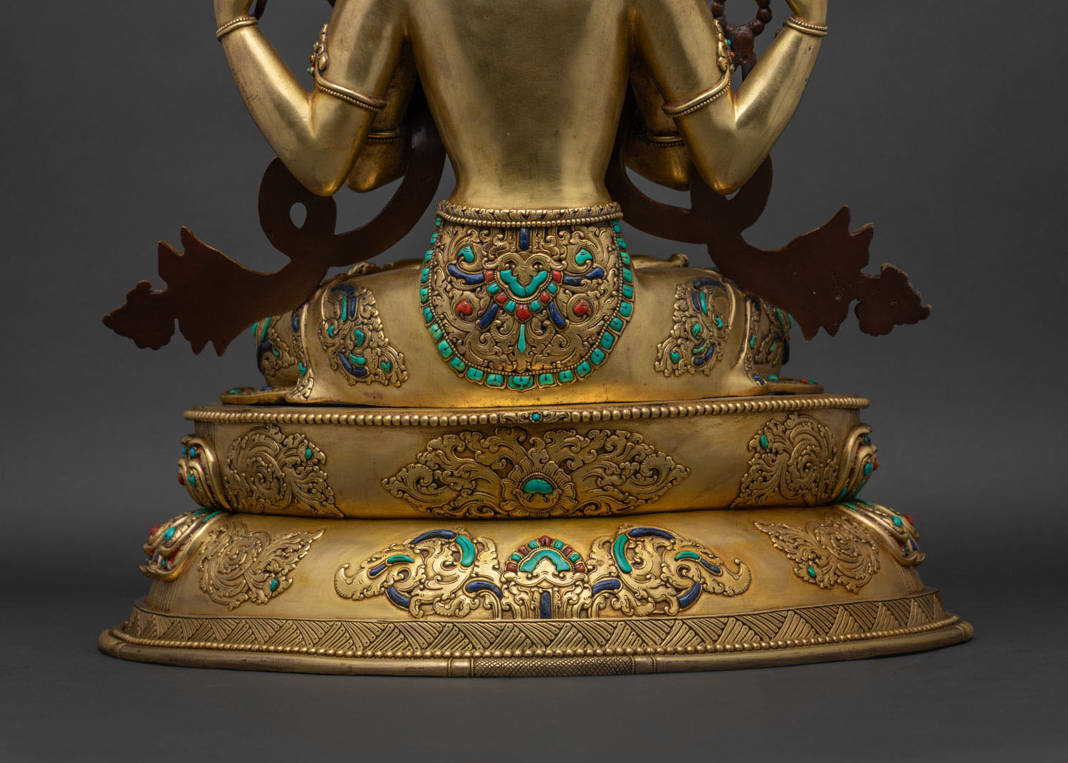 Chenrezig Statue | Traditionally Gold Fire-Gilded Copper Sculpture