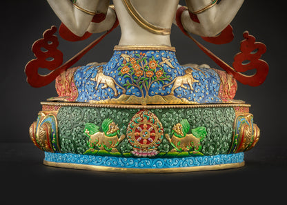 25" Serene Chenrezig Statue | Exceptional Tibetan Spiritual Sculpture