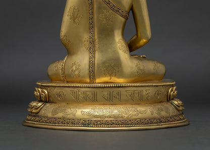 Crowned Three Buddha Set Statue | Traditional Newari Craft & Art