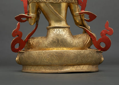 Green Tara Statue –Tibetan Deity with Gold Gilded Finish