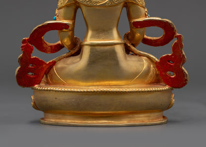 Sacred Amitayus Statue | Handcrafted Tibetan  Buddha of Longevity
