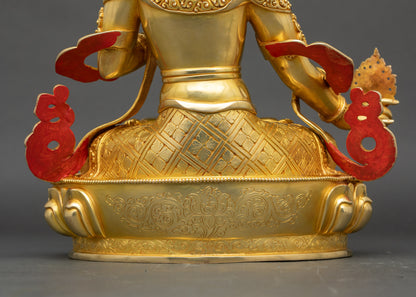 White Umbrella Goddess Dukar Statue | Authentic Nepalese Craftsmanship