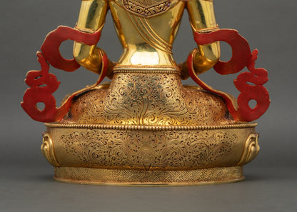 Tibetan Amitayus Sculpture | Nepalese Lost-Wax Casted Artwork