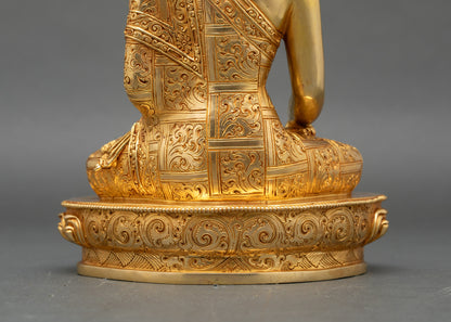 Seated Buddha Shakyamuni – Sacred Himalayan Altar Sculpture
