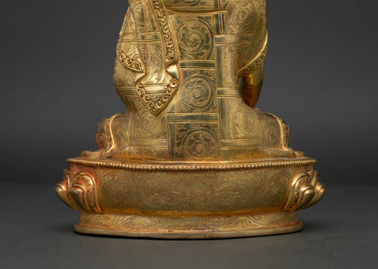 Shakyamuni Buddha Statue | 24K Gold Gilded Buddhist Sculpture