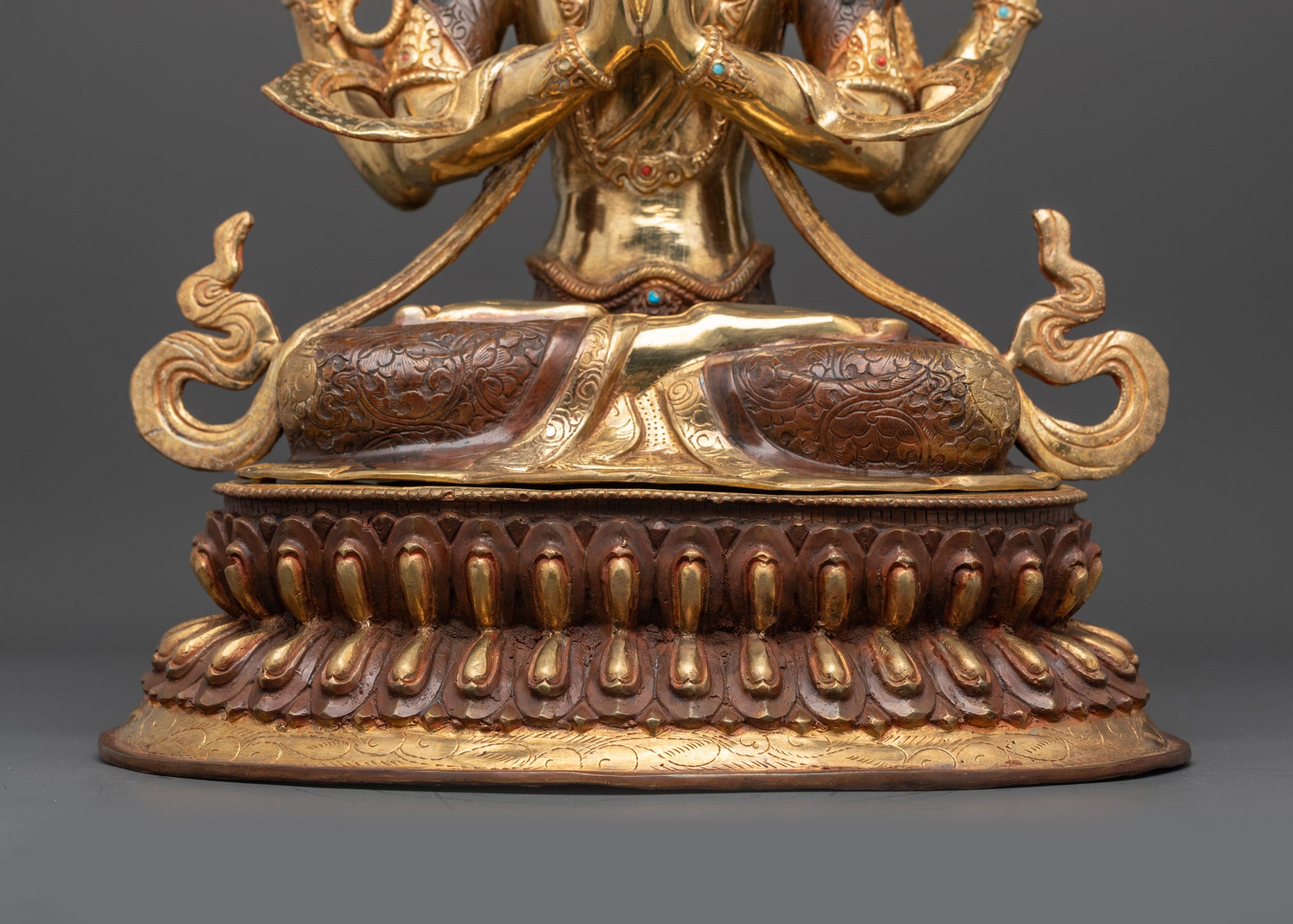 Four-armed Avalokiteshvara Statue | Sacred Tibetan Bodhisattva Idol