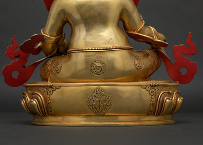 Yellow Dzambhala Statue from Nepal | God of Wealth & Abundance