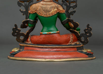 Green Tara Statue | Handmade Newari Craftsmanship