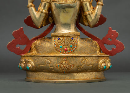 Chenrezig Statue | Buddhist Shrine Decor from Nepal