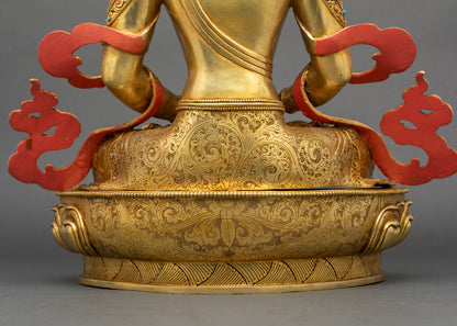 Premium Tsepame Statue | 24K Gold Fire-Gilded Bodhisattva Figurine