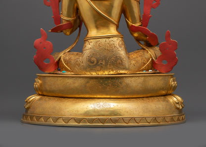 Handmade Green Tara Statue | Exquisite Handcrafted Tibetan Tara Sculpture
