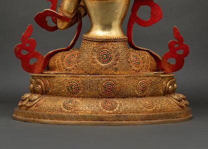 Bodhisattva Manjushri Statue with Flaming Sword | Nepali Art & Craft