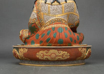 Guru Orgyen Norlha Statue | 24K Gold Fire-Gilded Copper Sculpture