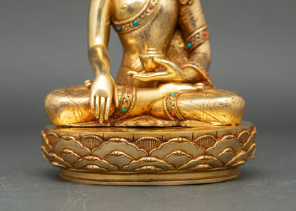 Shakyamuni Buddha Sculpture | Gold Gilded Copper Art