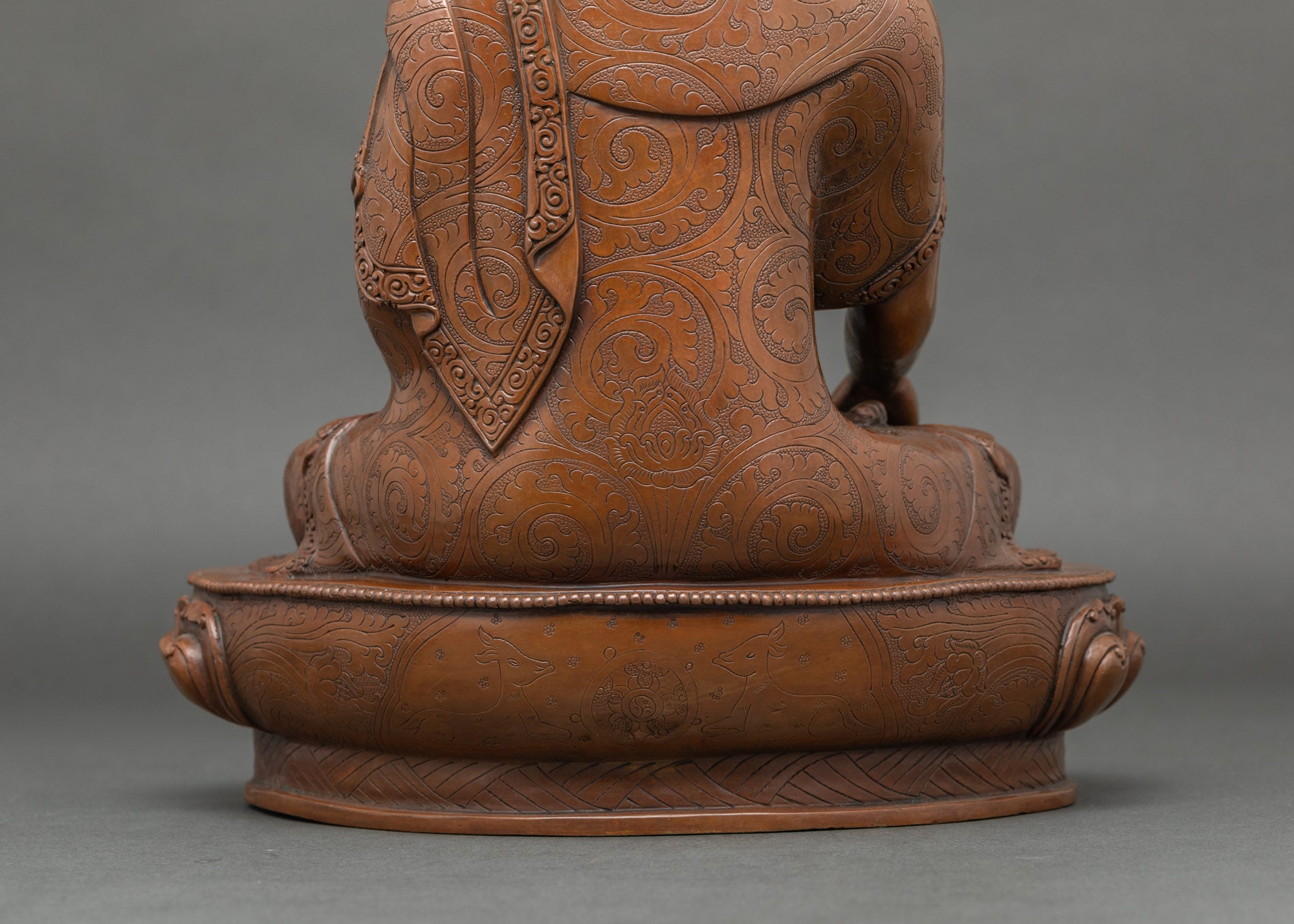 Handcrafted Buddha Sculpture | Oxidized Copper Meditation Figurine