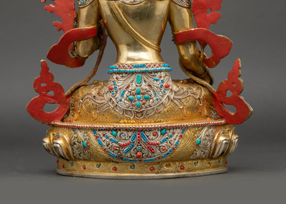 Seven-Eyed Drolma Karpo Statue | Handcrafted Longevity Deity Figurine
