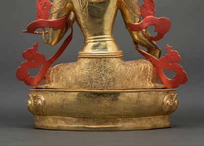 Sacred Green Tara Sculpture from Nepal | Traditional Nepalese Artwork