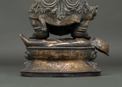 Sakya Mahakala Statue | Antique Finished Copper Buddhist Sculpture
