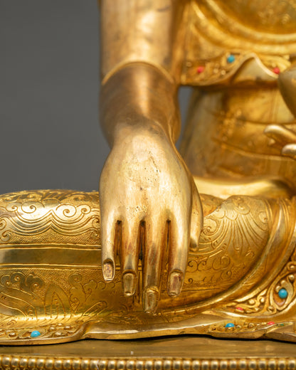 Handmade Shakyamuni Buddha with Disciples Statue | Spiritual Artwork