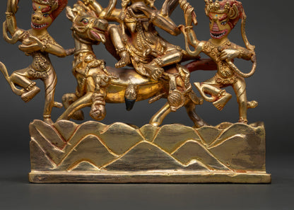 Glorious Goddess Palden Lhamo Sculpture | Nepalese Buddhist Artwork