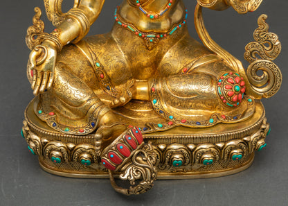 Premium Green Tara Statue | Vajrayana Buddhist Goddess for Blessings