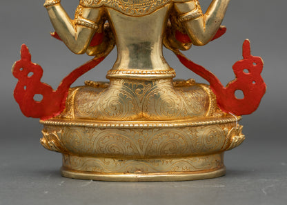 Four-Armed Chenrezig Statue | The Bodhisattva of Infinite Compassion