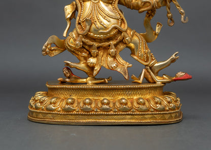 Hayagriva Statue | 24K Gold Gilded Sculpture from Nepal