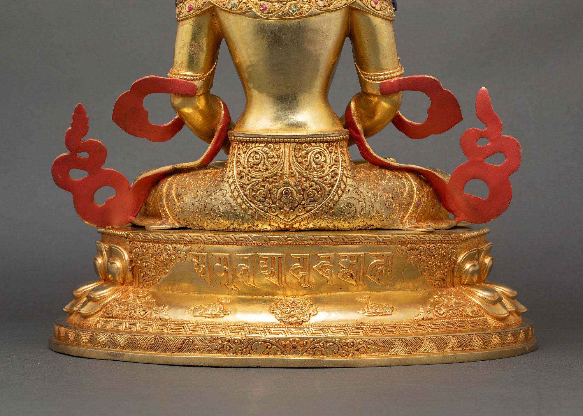 Amitayus Statue | 24K Gold-Painted Face of Long Life Buddha