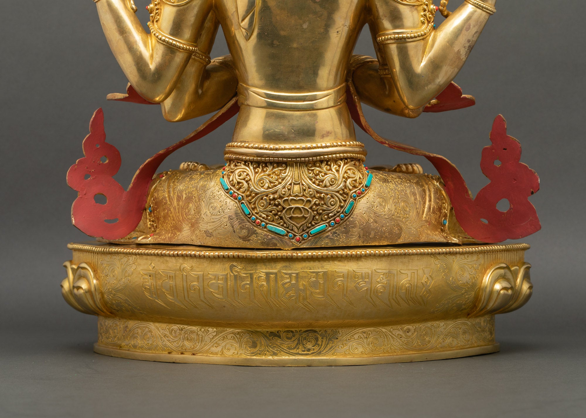 Four-armed Avalokiteshvara Sculpture | Traditional Nepalese Artwork