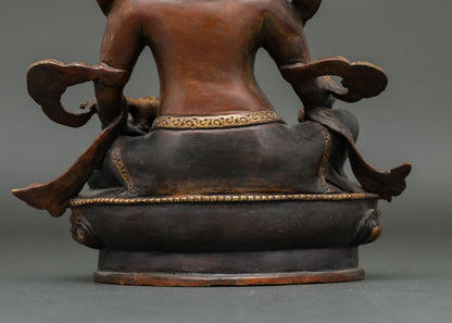 Antique Finish Dzambhala Statue | Traditional Wealth Deity Sculpture