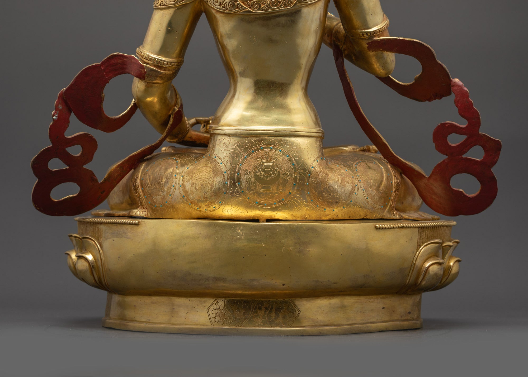 Tibetan Vajrasattva Statue | 24K Gold-Gilded Buddhist Purification Deity