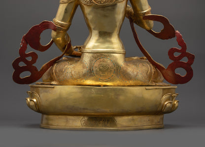 Tibetan Vajrasattva Statue | 24K Gold-Gilded Buddhist Purification Deity