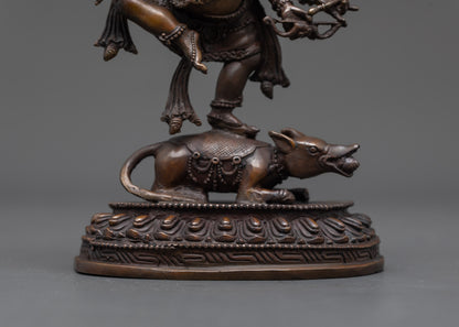 12 Armed Oxidized Ganesha Statue | Artistic Elephant God Idol for Home