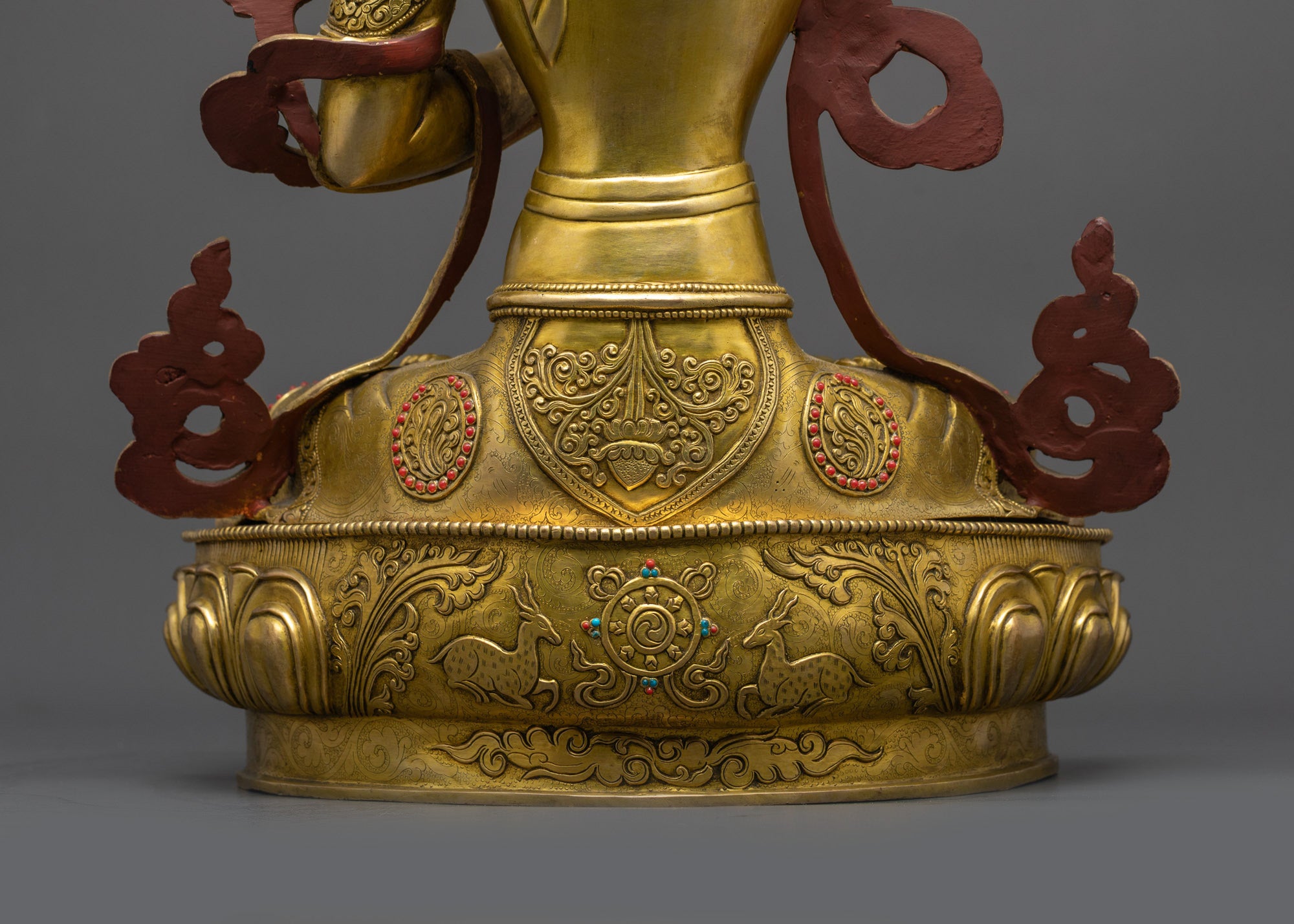 Bodhisattva of Wisdom Manjushri Statue | 24K Fire Gold-Gilded Sculpture