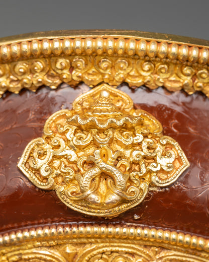 Golden Serkyem Offering | Authentic Himalayan Ritual Bowl for Meditation